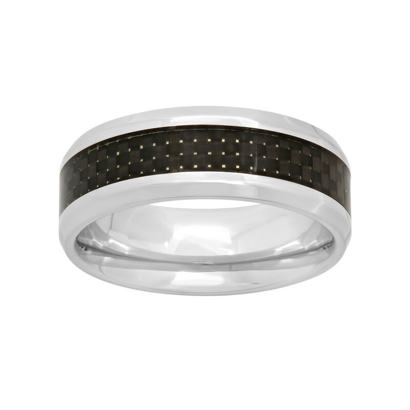 アンブランデッド メンズ アクセサリー リング Tシャツ Unbranded Stainlessteel Carbon Fiber Band Men Black ブラック