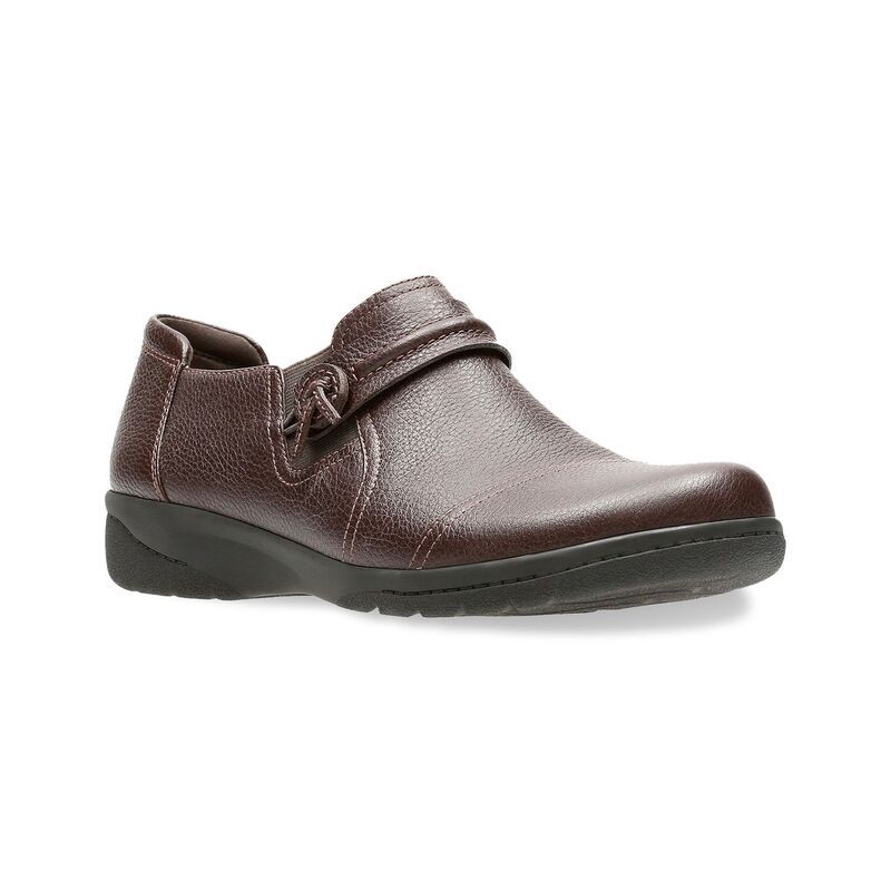 クラークス レディース シューズ サンダル レザー ClarksR Cheyn Madi Womens Leather SlipOn Shoes Dark Brown ブラウン