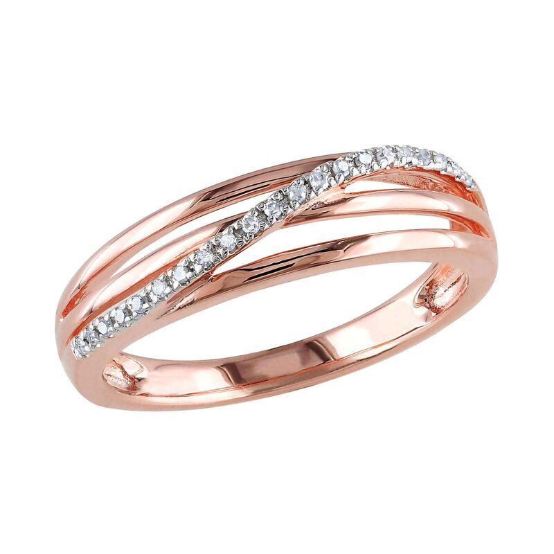 ステラ グレース レディース アクセサリー リング Stella Grace 18k Rose Gold Over Silver Diamond Accent Crisscross Ring White ホワイト