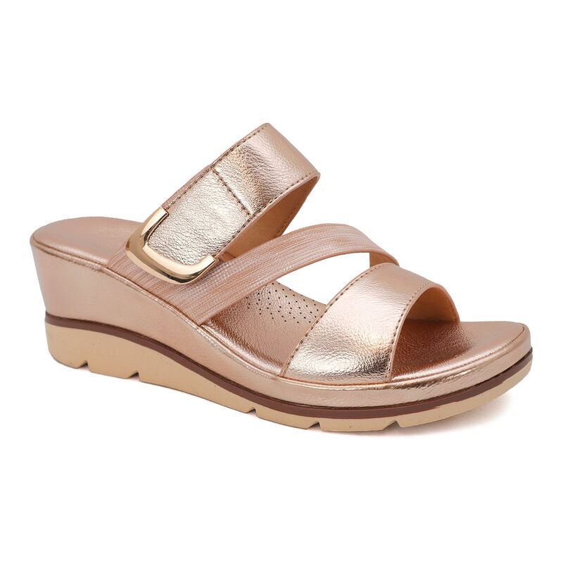 ヨキ レディース シューズ サンダル Yoki Sicily Womens OpenToe Strappy Lowedge SlipOn Sandals Gold ゴールド