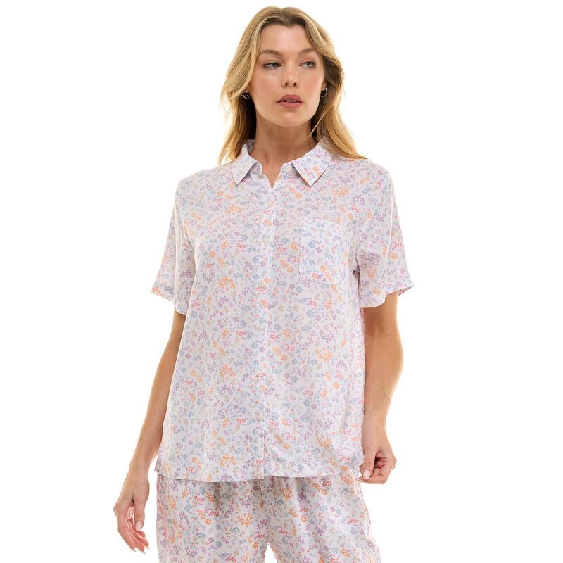 クロフト＆バロー レディース アンダーウェア ナイトウェア Womens Croft Barrowoven Rayon Pajama Top Amala Ditsy