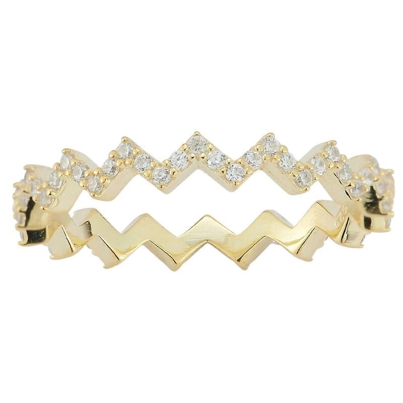Sunkissed Sterling レディース アクセサリー リング Sunkissed Sterling Silver Cubic Zirconia Zigzag Ringold Tone ゴールド 12,411円