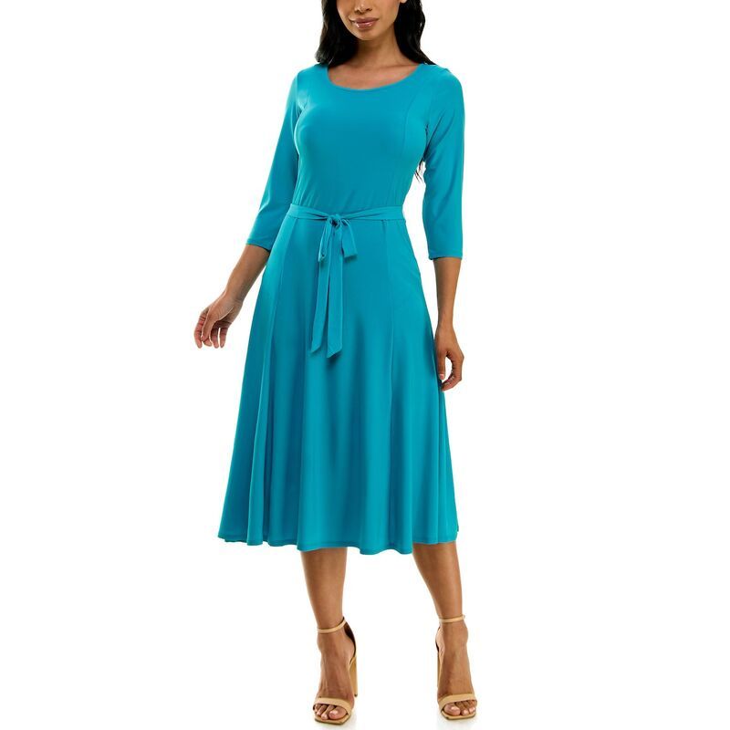 ニナレオナルド レディース トップス ワンピース ミディ Womens Nina Leonard Sylvia Midi Dress With Belt Sash Peacock 6,825円
