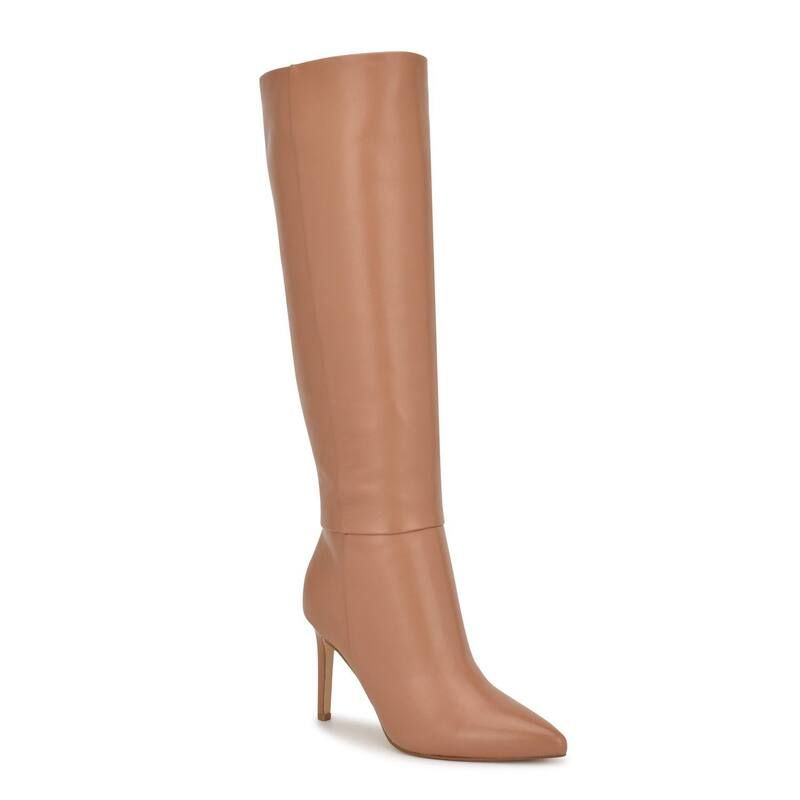 ナインウェスト レディース シューズ ブーツ・レインブーツ レザー Nine West Richy Womens Leather KneeHigh Boots Light Naturaleather