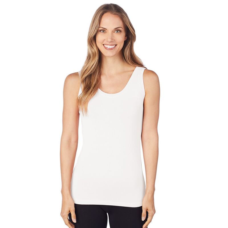 クドルドッズ レディース トップス Tシャツ Womens Cuddl Duds Reversible Softwear with Stretch Tank Top Ivory アイボリー