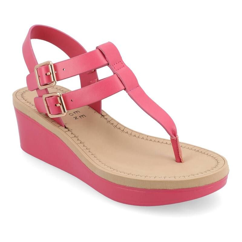 ジュルネ コレクション レディース シューズ サンダル Journee Collection Bianca Womens Wedge Sandals Pink ピンク