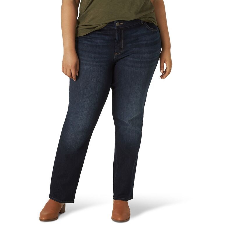 リー レディース ボトムス デニムパンツ ストレート プラスサイズ ジーンズ Plusize Lee Legendary Straight Leg Jeans Nightshade