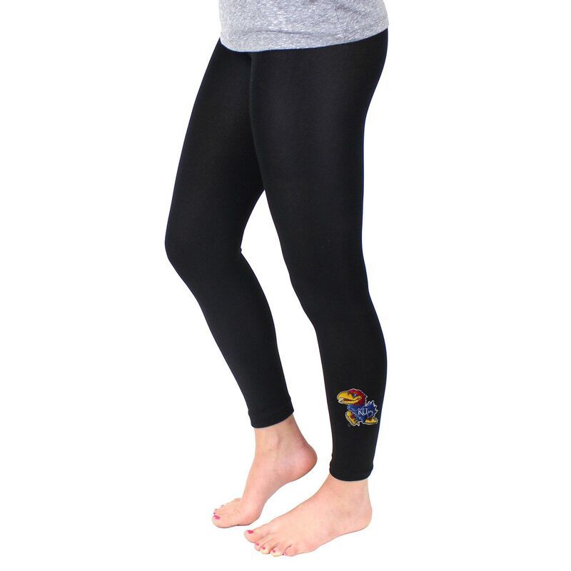 アンブランデッド レディース ボトムス カジュアルパンツ レギンス フリース Unbranded Womens ZooZatz Blackansas Jayhawks Fleece Leggings Kns Black ブラック