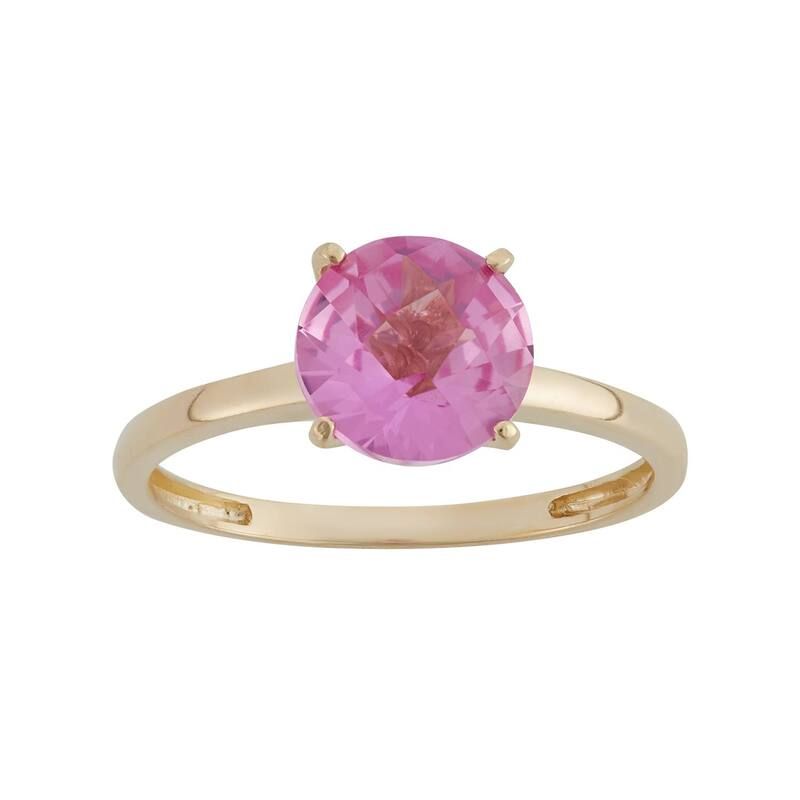 Designs by Gioelli レディース アクセサリー リング Designs by Gioelli LabCreated Pink Sapphire 10k Gold Ring Pink ピンク
