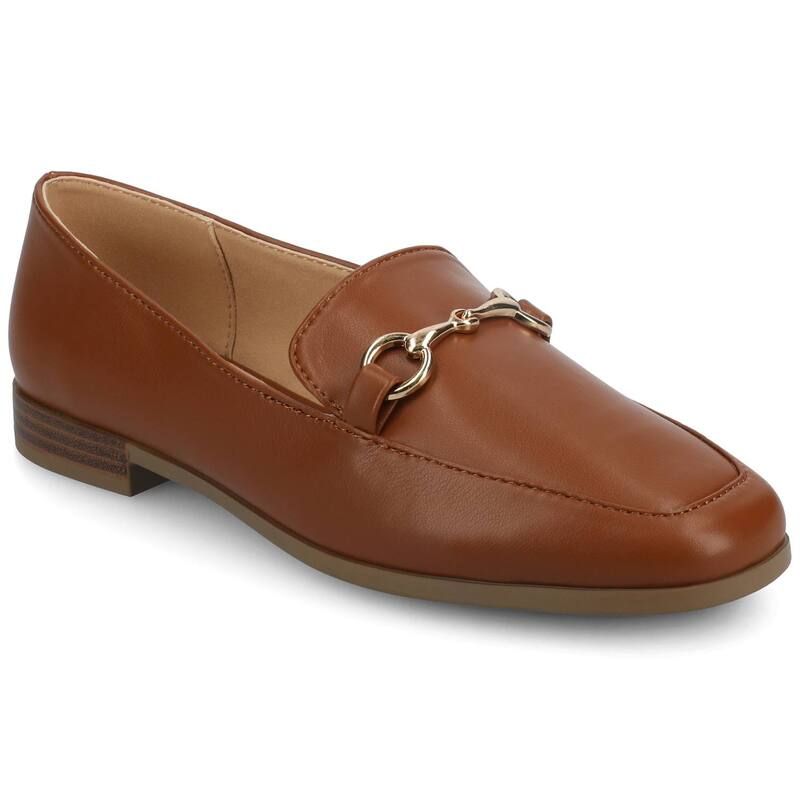 ジャーニー レディース シューズ スリッポン・ローファー Journee Lacie Womenslip On Square Toe Loafers Cognac