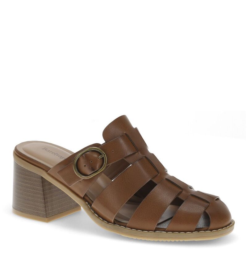 ベアトラップス レディース シューズ サンダル ヒール Baretraps Whitnie Womens Block Heel Sandals Dark Beechnut