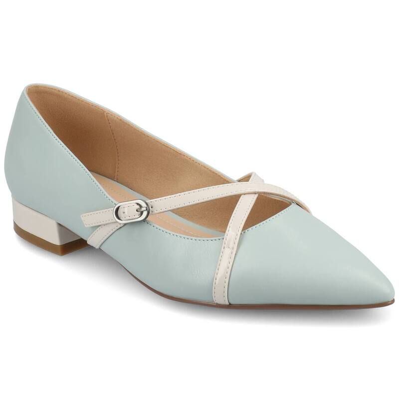 ジュルネ コレクション レディース シューズ サンダル ヒール Journee Collection Camby Pointed Toe Covered Block Heel Womens Dress Flats Blue ブルー