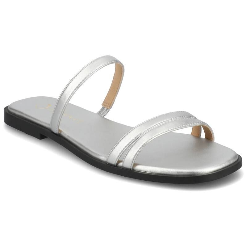ジュルネ コレクション レディース シューズ サンダル Journee Collection Womens Multi Strap Slide On Flat Sandalsilver シルバー