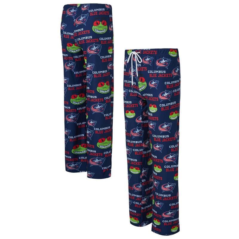 アンブランデッド レディース ボトムス カジュアルパンツ プリント ニット ジャケット Unbranded Womens Conceptsport Navy Columbus Blue Jackets Zest Allover Print Knit Pants