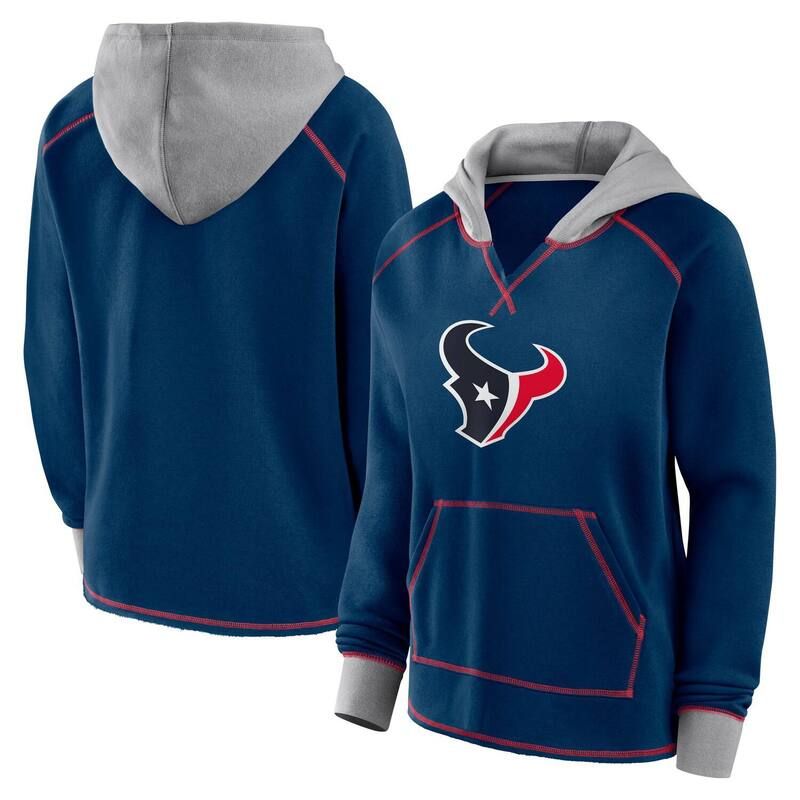 アンブランデッド レディース トップス Tシャツ Vネック フリース パーカー Unbranded Womens Navy Houston Texans Boom Fleece Pullover VNeck Hoodie Txs Navy ネイビー