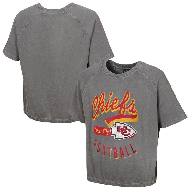 アウタースタッフ レディース トップス Tシャツ Outerstuff Womens Gray Kansas City Chiefs Mineral Washort Sleeve Top Chf Grey グレー
