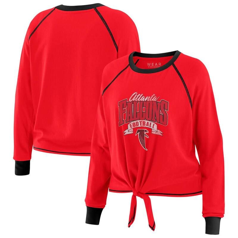 ウェア バイ エリン アンドルーズ レディース トップス Tシャツ Womens WEAR by Erin Andrews RedBlack Atlanta Falcons TieFront Long Sleeve Top Fal Red レッド 10,426円
