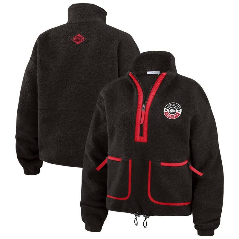 ウェア バイ エリン アンドルーズ レディース トップス Tシャツ フリース ジャケット Womens WEAR by Erin Andrews Blackansas City Chiefs Polar Fleece HalfZip Jacket Chf Bl