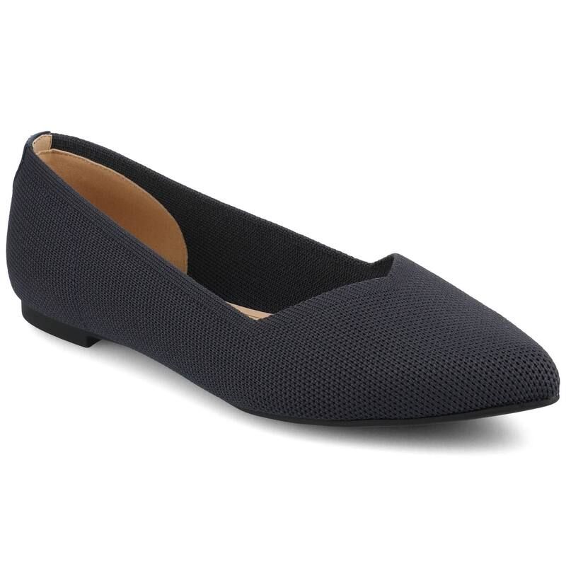 ジュルネ コレクション レディース シューズ サンダル ニット Journee Collection Minnah Knit SlipOn PointedToe Womens Dress Flats Navy ネイビー