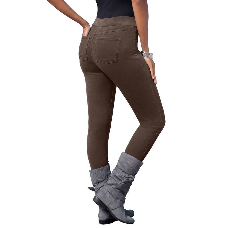 ロアマンズ レディース ボトムス カジュアルパンツ コーデュロイ プラスサイズ Roamans Womens Plusize Corduroy Legging Chocolate チョコレート