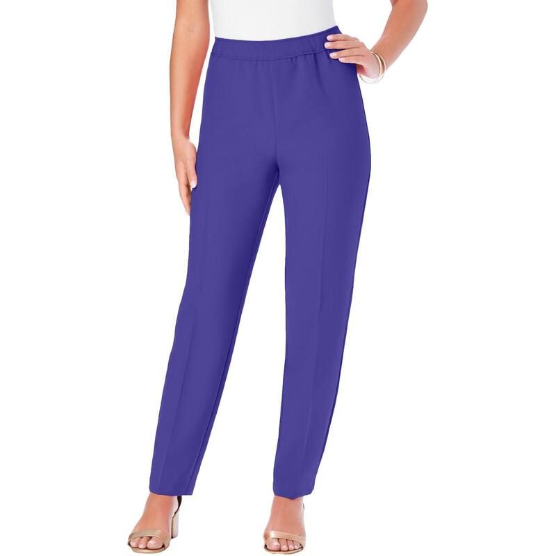 ロアマンズ レディース ボトムス カジュアルパンツ プラスサイズ トール Roamans Womens Plusize Tall Classic Bend Over Pant Grape グレープ