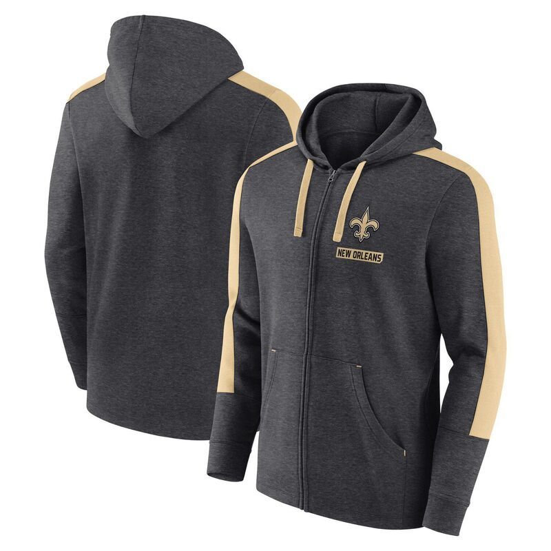 ファナティクス メンズ トップス Tシャツ パーカー MensFanatics Heather Charcoal New Orleansaints Gains FullZip Hoodie Snt Charco チャコール 18,600円
