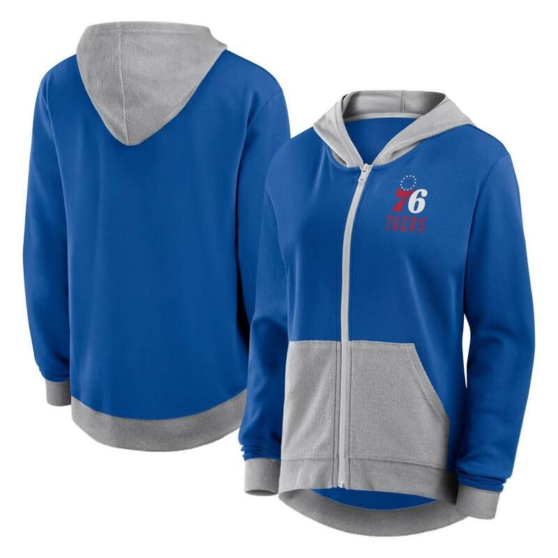 アンブランデッド レディース トップス Tシャツ パイル パーカー Unbranded Womens Royal Philadelphia 76ers Hit French Terry FullZip Hoodie 76r Blue ブルー