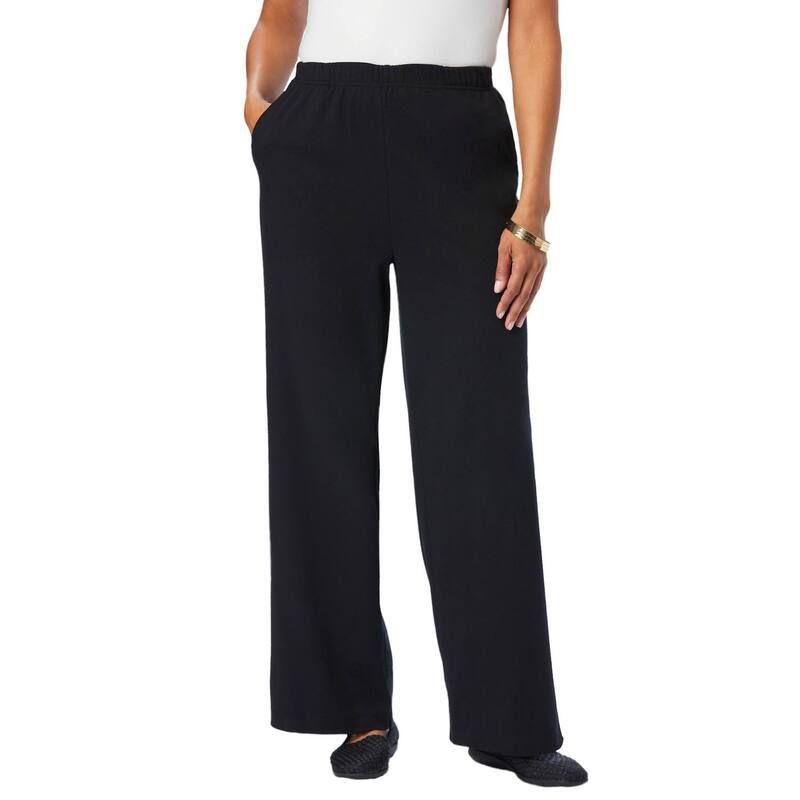 ジェシカロンドン レディース ボトムス カジュアルパンツ ワイドレッグ プラスサイズ Jessica London Womens Plusize Soft Ease Wide Leg Pant Black ブラック