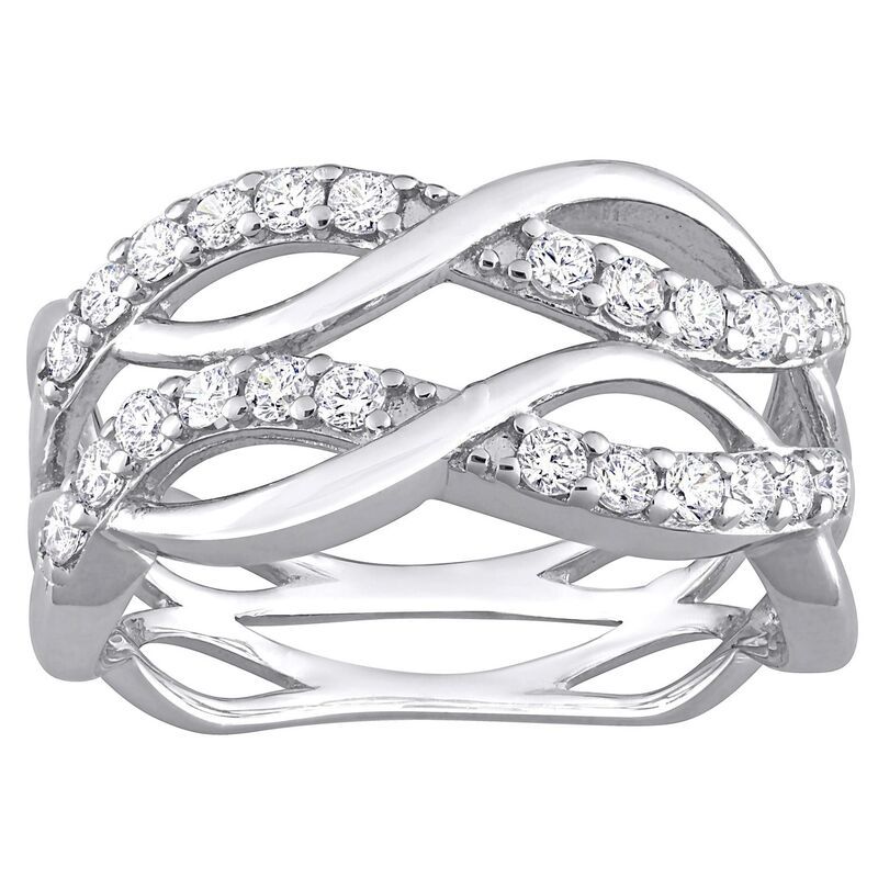ステラ グレース レディース アクセサリー リング Stella Grace Sterling Silver Cubic Zirconia Crisscross Ring Sterling シルバー