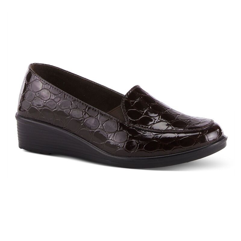フレクサス レディース シューズ サンダル ローファー Flexus by Spring Step Biddey Womenslipon Loafers Dark Brown Croco ブラウン