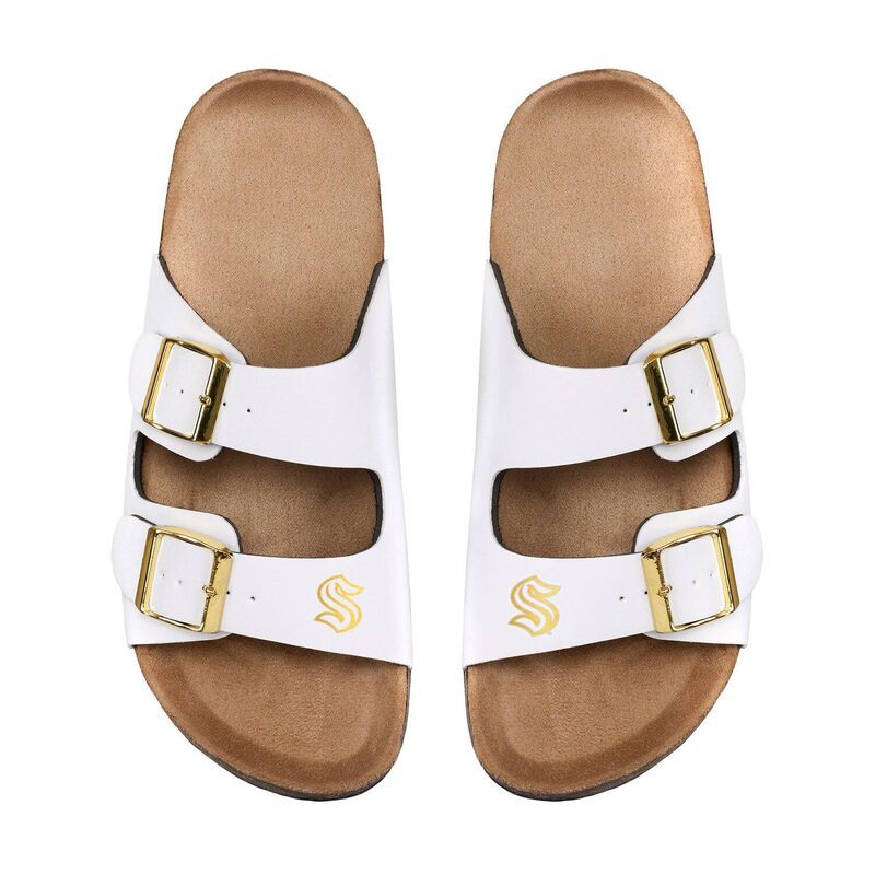 アンブランデッド レディース シューズ サンダル Unbranded Womens FOCO Seattle Kraken DoubleBuckle Sandals Krk White ホワイト