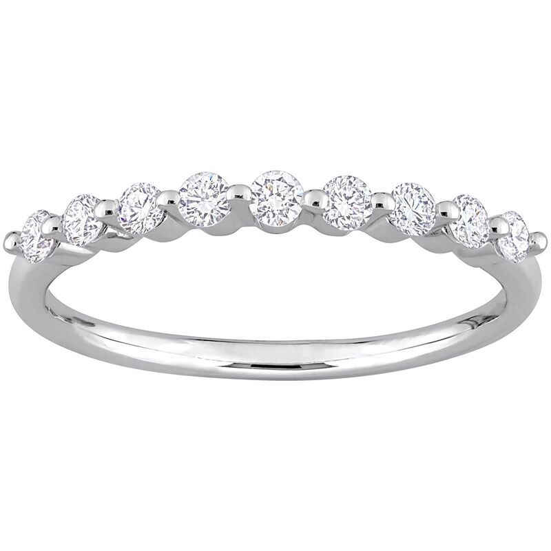 ステラ グレース レディース アクセサリー リング Stella Grace Platinum Over Silver 13 CaratW LabGrown Diamond SemiEternity Ring Platinum シルバー