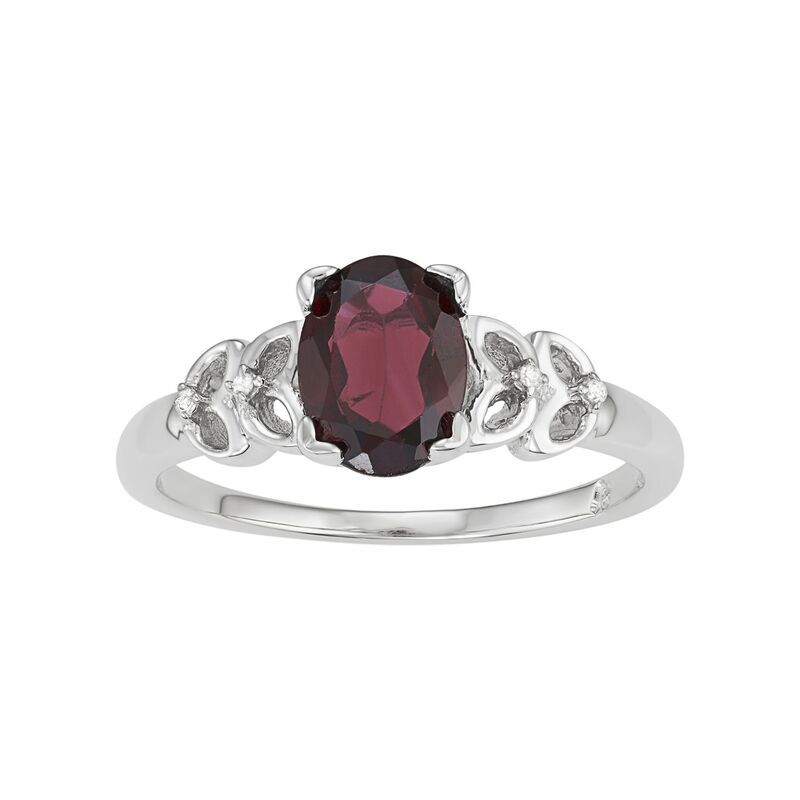 アンブランデッド レディース アクセサリー リング Unbranded Jewelexcessterling Silver Garnet Diamond Accent Ring Red レッド
