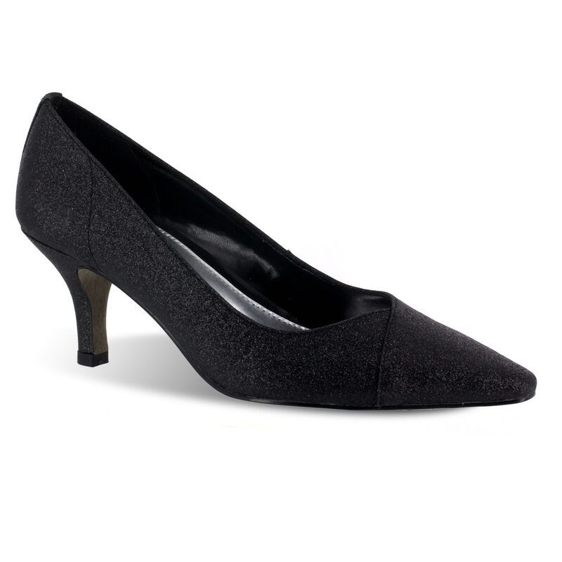 イージーストリート レディース シューズ パンプス シフォン ヒール Easy Street Chiffon Womens Dress Heels Black ブラック