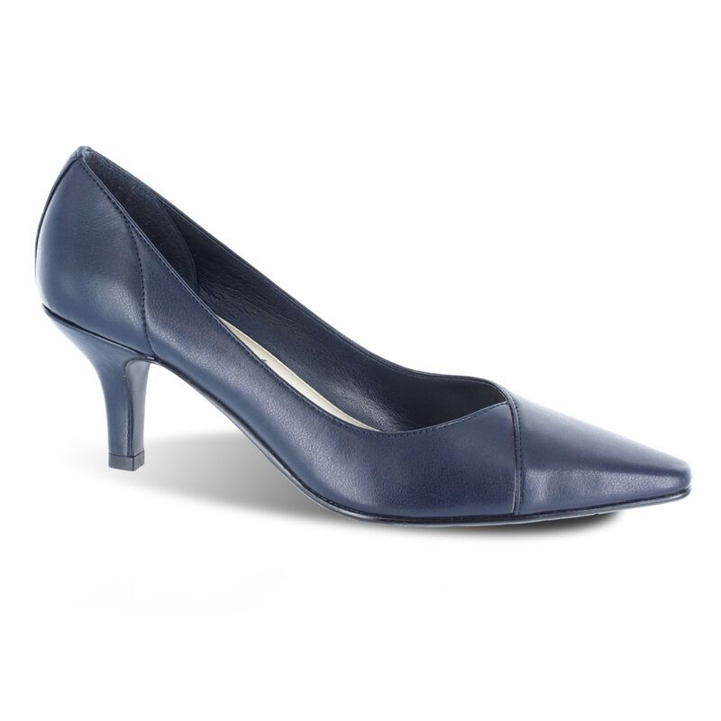 イージーストリート レディース シューズ パンプス シフォン ヒール Easy Street Chiffon Womens Dress Heels Navy ネイビー