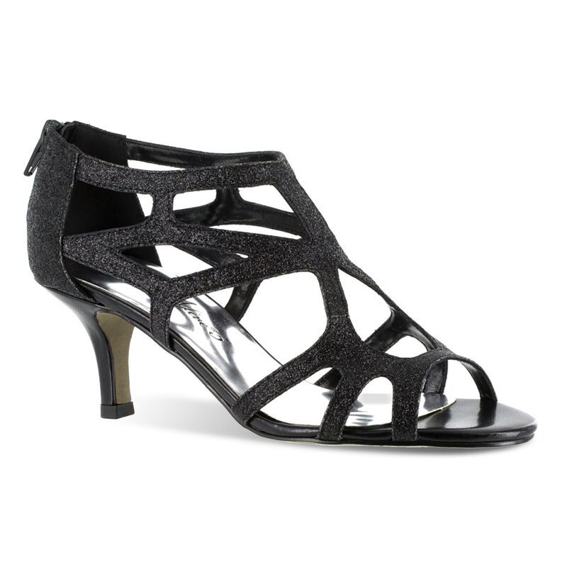 イージーストリート レディース シューズ パンプス ヒール Easy Street Flattery Womens Evening Dress Heels Black Glitter ブラック