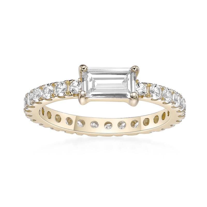Gemminded レディース アクセサリー リング Gemminded 18k Gold Over Silver LabCreated White Sapphire Ringold Tone ゴールド