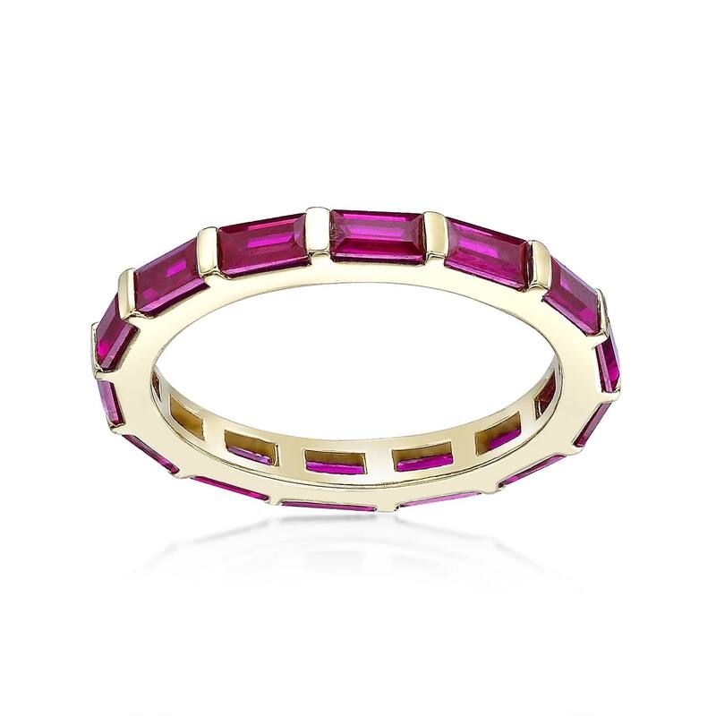 Gemminded レディース アクセサリー リング Gemminded 18k Gold Over Silver LabCreated Ruby Baguette Ringold Tone ゴールド 28,712円