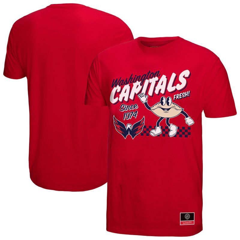 ミッチェルネス メンズ トップス Tシャツ キャップ Mens Mitchell Ness Red Washington Capitals Local Food TShirt Cap Red レッド