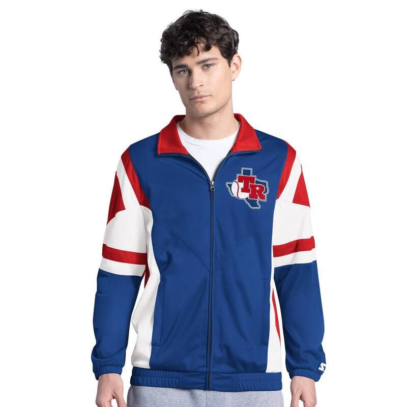 スターター メンズ アウター ジャケット・ブルゾン MenstarteroyalRed Texas Rangers Contender Tricot FullZip Track Jacket Rgr Blue ブルー 26,100円
