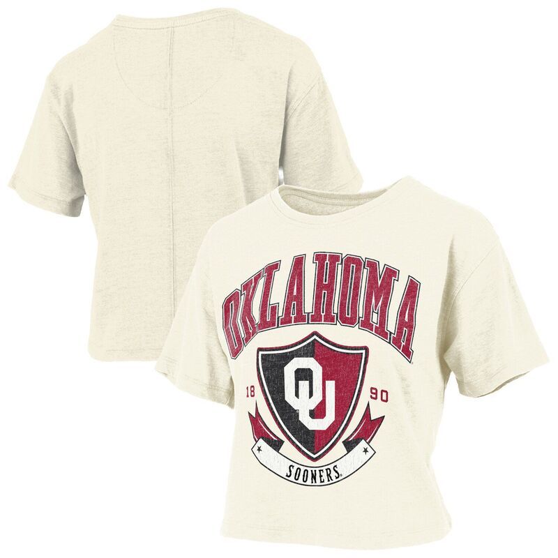 プレスボックス レディース トップス Tシャツ ヴィンテージ クロップド Womens Pressbox Cream Oklahoma Sooners Buckler Vintage Cropped TShirt Okl Beige ベージュ