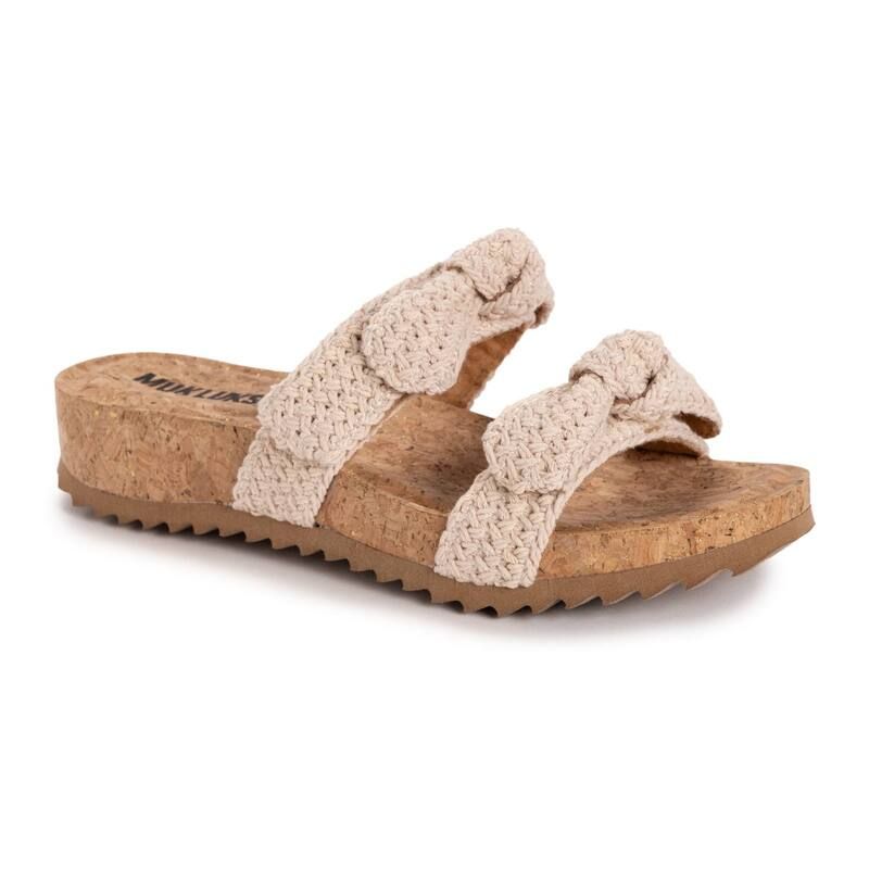 ムクルクス レディース シューズ サンダル MUK LUKS Womens Posie Adjustable Slide Sandals Natural Crochet