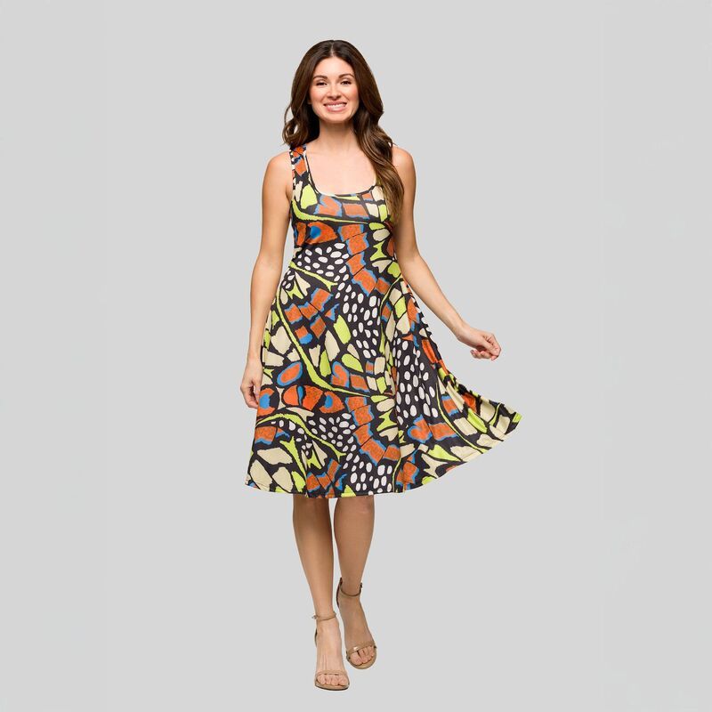 24 セブンコンフォート レディース トップス ワンピース ミニ ノースリーブ Womens 24Seven Comfort Apparel Sleeveless Tank Swing Mini Dress Orange Multi オレンジ
