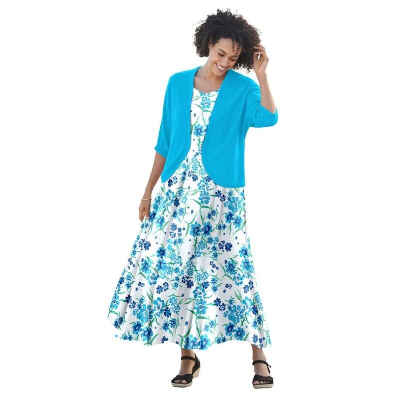 ウーマン ウィズイン レディース トップス ワンピース プラスサイズ プチ ノースリーブ Woman Within Womens Plusize Petite Sleeveless Crinkle Dress White Blue Floral ホワイト