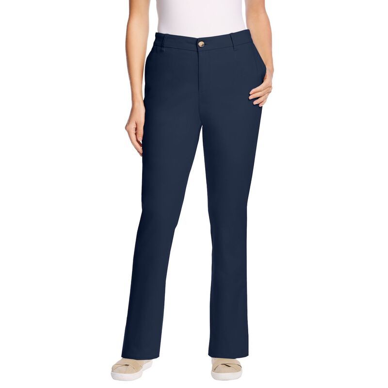 ウーマン ウィズイン レディース ボトムス カジュアルパンツ ストレート プラスサイズ プチ Woman Within Womens Plusize Petite Freedom Waistraight Leg Chino Navy ネイビー 10,426円