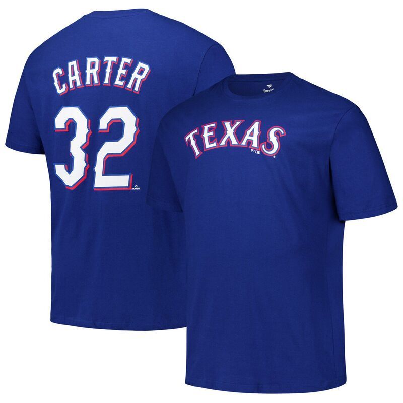 プロファイル メンズ トップス Tシャツ トール Mens Profilevan Carteroyal Texas Rangers Big Tall Name Number TShirt Rgr Blue ブルー