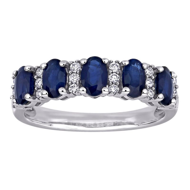 ステラ グレース レディース アクセサリー リング Stella Grace 14k White Gold Blue Sapphire 16 CaratW Diamond SemiEternity Ring 14k White Gold ホワイト