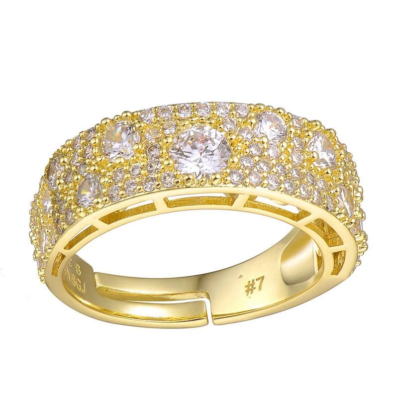 アンブランデッド レディース アクセサリー リング Unbranded Gold Tone Cubic Zirconia Diamond Accent Pave Band Ringold Tone ゴールド