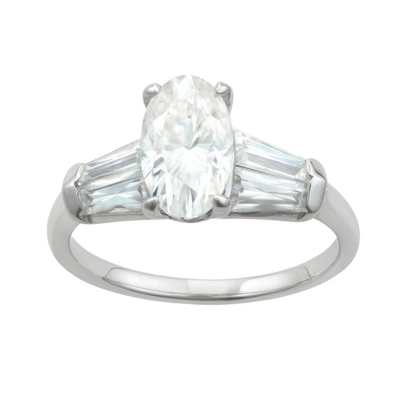 チャールズ アンド コルバード レディース アクセサリー リング Charles Colvard 14k Gold 3 12 CaratW LabCreated Moissanitelongated Oval Engagement Ring White ホワイ