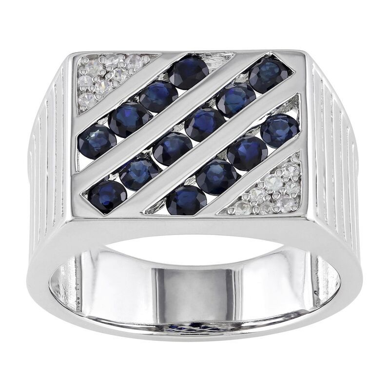 ステラ グレース メンズ アクセサリー リング Stella Grace Mensterling Silver Blue White Sapphire Square Ring Sterling ホワイト